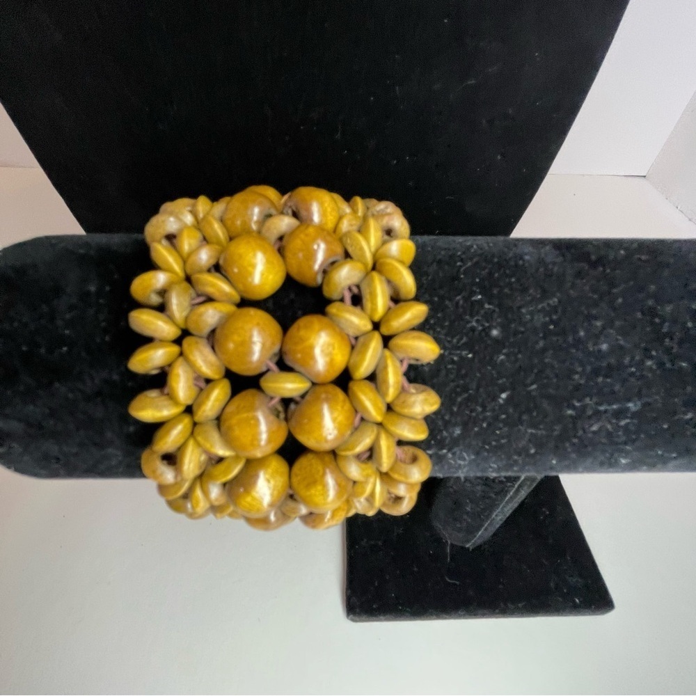 Wooden Boho Beaded Stretch Bracelet